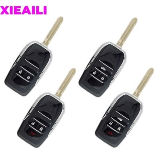 XIEAILI OEM 10Pcs Modified Folding Remote Key Case Shell For Toyota Avensis/Avalon/Reiz/Corolla/Rav4Alphard/Hilux/Camry S681