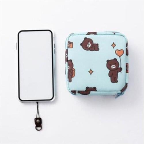 Women Square Bags Coin Earphone Package Handbag Purse Bags Cute Printed Wallet Female Zipper Card Bag