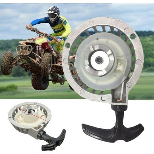 1pc Mini Alloy Pull Starter Part Recoil Start For ATV 49CC Pocket Bike Minimoto Quad Recoil Starter Part Aluminum Silver