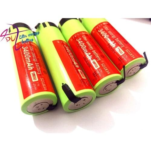 100% New Original 6PCS NCR18650B 3.7V 3400MAH 18650 Lithium Rechargeable Battery Welding Nickel Sheet batteries