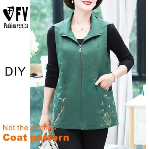 Cutting pattern womens zipper jacket vest pattern 1:1 garment structure drawing BWT-101