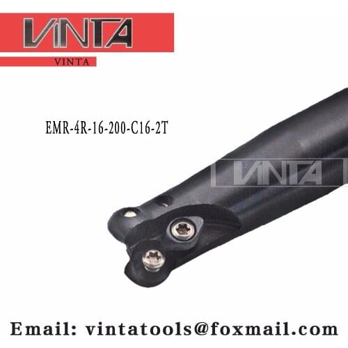 Free shipping EMR-4R-16-200-C16-2T Indexable Milling cutter mold milling tools matched cnc carbide inserts RPMW0802MO