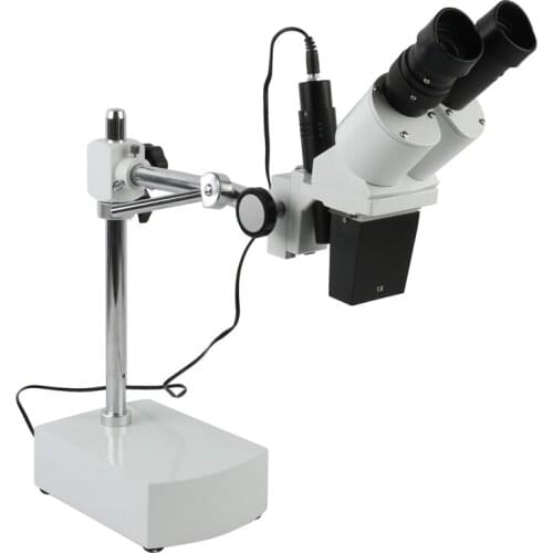 10X/20X 20X/40X Stereo Binocular Microscope 230mm Working Distance + Boom Arm For PCB Soldering Phone Repair Lab Anatomy