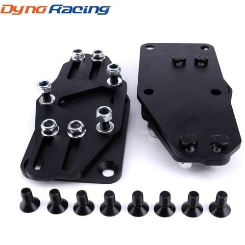 Black Engine Adjustable Sliders Motor Mount Adapters Black For 1997-2013 Gen III/IV LS Series Engine Mount YC101301