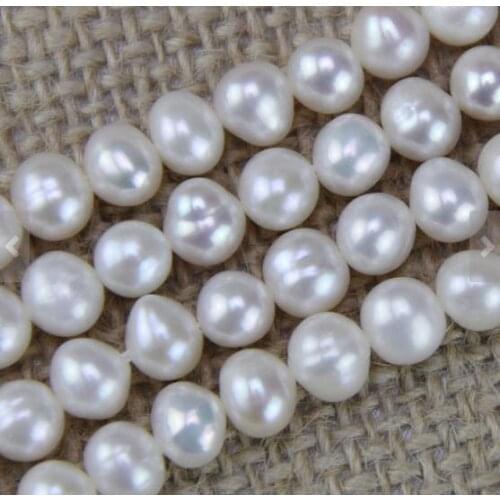 5-5.5MM AA Long Potato Shape Real Cultured Sweet Water Pearl Strand Wholesale , White Genuine Loose Pearl Bead Jewelry Material