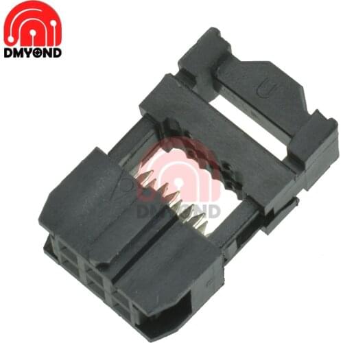 50PCS Dual Row Pitch 2.54mm IDC Socket Connector Female Header 6-pin cable socket 2x3Pin