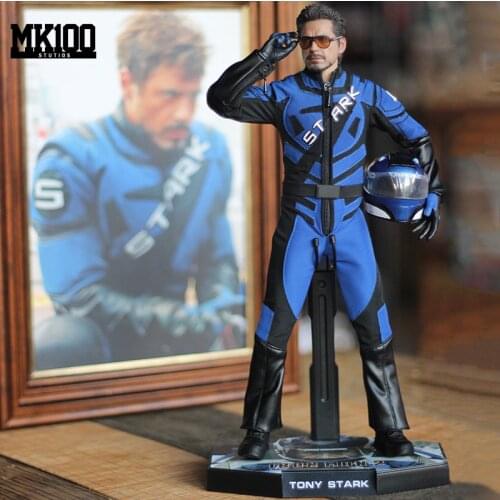 1/6 Scale Tony Racing Suits Helmet Clothes for 12 Inches DIY Ironman Tony Action Figures