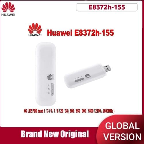 Huawei-Modem WiFi USB E8372h-155, 4G, 150Mbps, bande 1/3/5/7/8/20 TDD, 38/40/41, Dongle Mobile