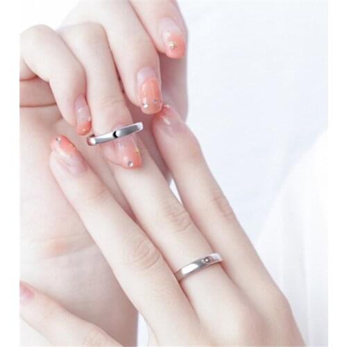 Sun Moon Rings Adjustable Size Couple Ring Minimalist Silver Color Opening Rings For Men Women Engagement Jewelry Gift