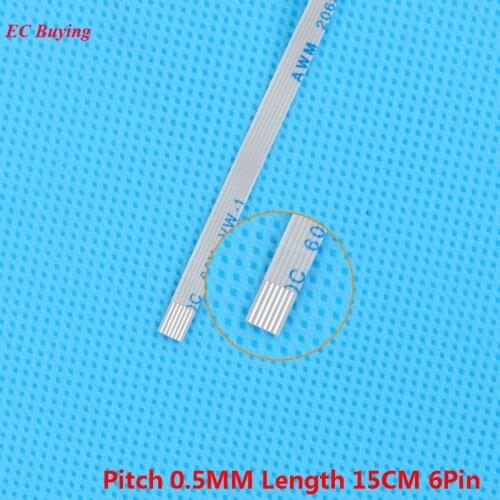 5Pcs FFC 150mm Length 6 Pin Ribbon Cable 6Pin Flat Cable Forward Direction 0.5mm Pitch 15cm Length Same Direction 6Pins For TTL