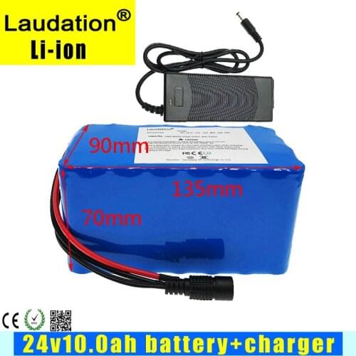 Laudatio250 W 24V 10Ah Lithium Battery Pack for Electric Bicycles, Electric Wheelchair + 2A Charger Free 25.2 V 6S 4P 15A BMS