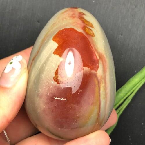 Natural Marine stone crystal gem reiki crystal palm egg massage egg decoration room crafts