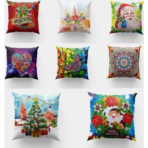 New Diamond painting pillowcase Christmas DIY dot diamond embroidery mosaic pillowcase