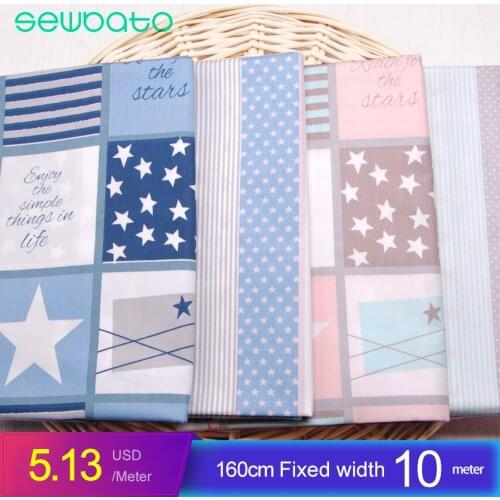 SEWBATO Wholesale High Quality 10m/lot Cotton Twill Printed Fabric Fashion European Style Cotton Fabric Suitable For Kid Bedding