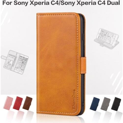 Flip Cover For Sony Xperia C4 Business Case Leather Luxury With Magnet Wallet Case For Sony Xperia C4 Dual Phone Cover