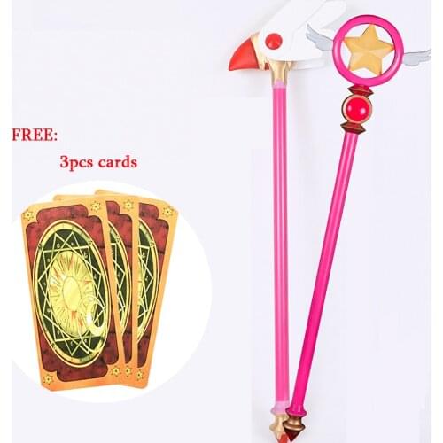 New Anime Cardcaptor Sakura Kinomoto Sakura Cosplay Stick Star/Bird Head Magic Wand Gilrs Halloween Party Cosplay Props