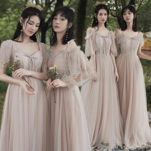 Bridesmaid Dress for 2021 New Autumn Bridesmaid Girlfriends Banquet Birthday Party Evening Dress Long A345