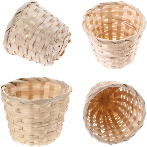Wicker Basket Nursery Pots Sea Grass Storage Basket Straw Garden Flower Pot Handmade Sundries Organizer Rattan Plant Box