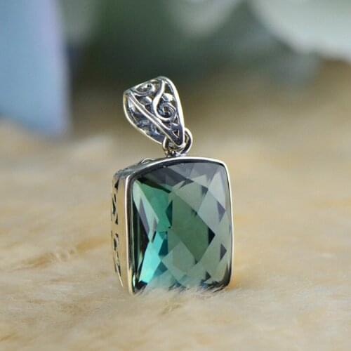 New fashion 925 Silver Green Crystal Charms Jewelry Making Party Birthday Gift