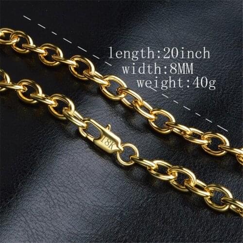 Real Bulk Wholesale Lots 1 piece 8MM 18 K fashion ladies / men fashion Zoom in ROLO Rough Chains domineering