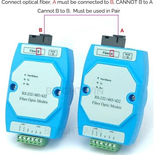 RS485 to Optical Fiber Modem Serial Port to SC Transceiver Module Single Mode RS422 RS232 Optical Converter Adapter YN-4542