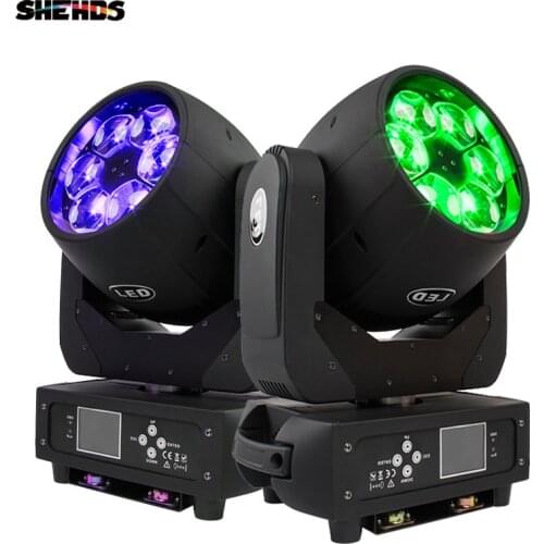 SHEHDS Led Beam Zoom Wash 6x40W RGBW 4in1 New Six Big Bee Eye Moving Head Effect Light Party/DJ/Professional Stage Equipment