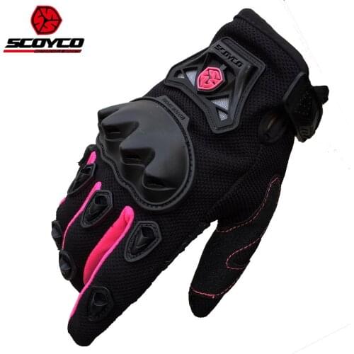 Scoyco Women Motorcycle Gloves Breathable Motocross Racing Glove Motorbike Bicycle Bike Riding Gloves Guantes Moto Pink