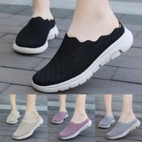 Women Flats Shoes Plus Size Breathable Mesh Platform Sneakers Women Slip On Soft Ladies Casual Shoes Woman Flats