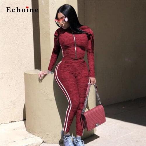 Women Sport Suit Run Tracksuit Tops 2 Piece Set Zip Turtleneck Ruffle Patchwork Sleeve Side Stripes Long Pencil Pants Streetwear