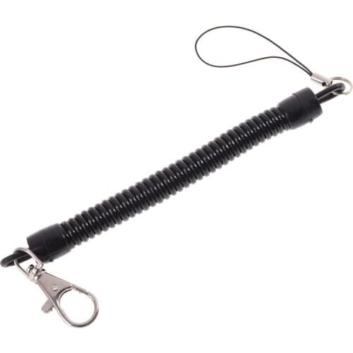 1Pcs Tactical Retractable Plastic Anti-lost Spring Elastic Rope Security Gear Tool Keychain For Airsoft Outdoor Hiking Camping