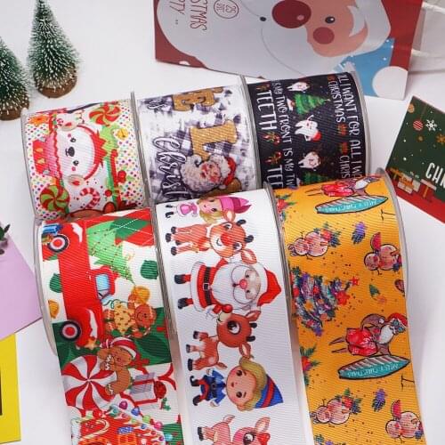 10 Yards 3inch 75mm Cartoon Printing Grosgrain Ribbon For Hair Bows DIY Crafts Handmade Accessories 48259