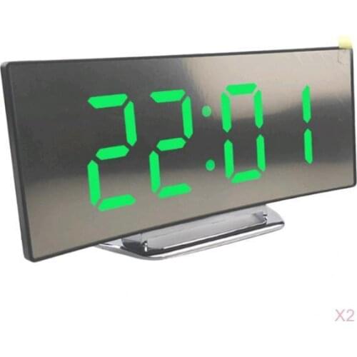 2pcsLED Display Alarm Clock Digital Projection Clock with 12/24 Hours Clock