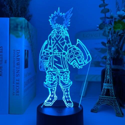 3D lamp Kids Bedroom Nightlight Led Touch Sensor Room Lighting Anime My Hero Kids Toys Chiild Gift Led Night Light Academia Xmas