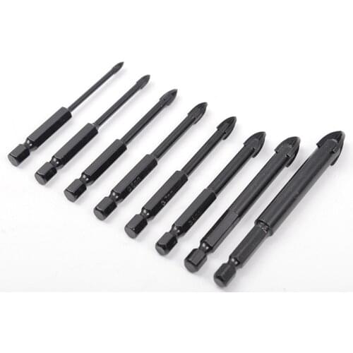 8Pcs/set Glass Tile Drill Bits Set Tungsten Carbide Tipped Spear Head Ceramic Tile Marble Mirror Drill Bits 3/4/5/6/7/8/10/12mm