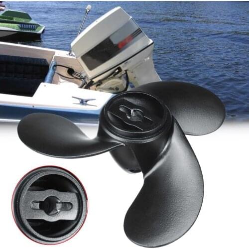 Aluminum 7.4x5.7 Marine Outboard Propeller 2.2-3.3HP R For Nissan Tohatsu Evinrude Johnson 3-Blade Propeller Black High Quality