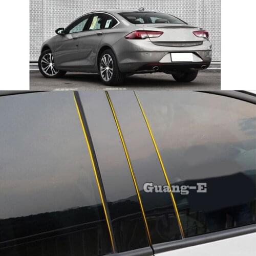 Car PC Material Pillar Post Cover Door Trim Window Piano Black Molding Sticker Plate Parts For Buick Regal 2017 2018 2019 2020