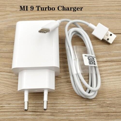 MDY-10-EL Original Xiaomi Fast Charger 27W EU Turbo Quick Charge Adapter USB Type C Cable For Mi 9 9T 10 Pro Note 10 Lite K20pro