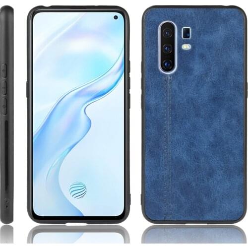 Vivo X30 Pro Case vivo X30 Suture Calfskin Soft Edge PU Leather Hard Phone Cover For Vivo X30Pro X 30 Pro Back Case