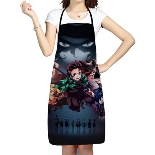 Demon Slayer Japanese Anime Apron Kitchen Aprons For Women Men Bibs Household Cleaning Pinafore Home Cooking Apron For Manicure