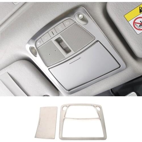 For Nissan Navara 2017 2018 2019 2020 Stainless Silvery Car front reading Lampshade panel Cover Trim Car accessories Styling