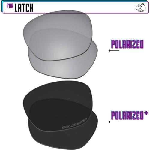 EZReplace Polarized Replacement Lenses for - Oakley Latch Sunglasses - BlackP Plus-Silver P