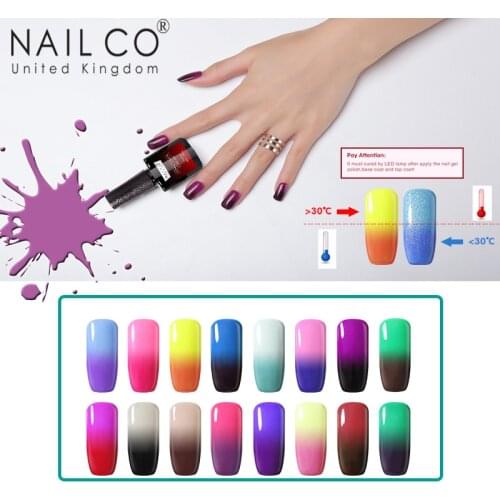 NAILCO 10ml Thermal Color Changing Nail Polish Polisher For Nail Decoration Design Soak Off Uv Light Gel Nail Art Salon