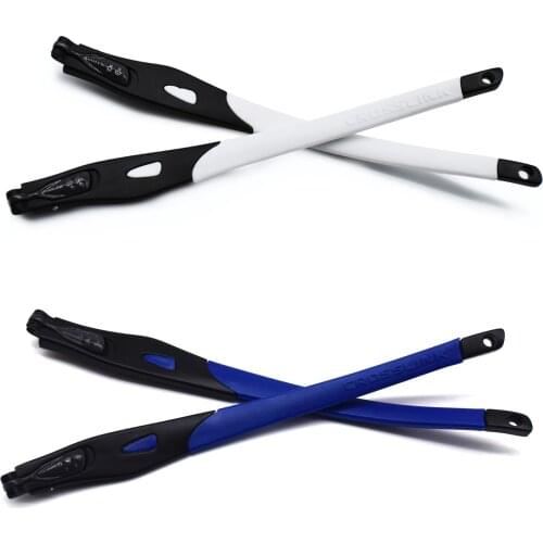 HKUCO White/Dark Blue Combination Replacement Glasses Legs For Crosslink Prescription Glasses Frame