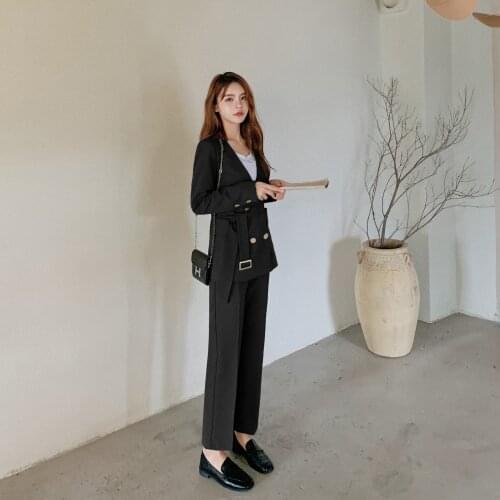 2 piece set women autumn new style fashion collarless suit suit female temperament commuter suit pants suit two piece set women