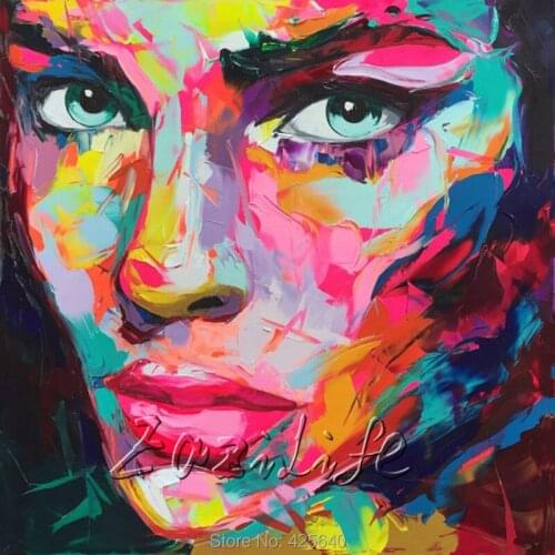 Palette knife painting portrait Palette knife Face Oil painting Impasto figure on canvas Hand ainted Francoise Nielly 16-30