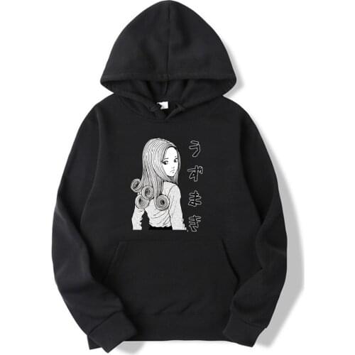 Junji Ito Uzumaki Comfortable Hoodies Cool Awesome Men Hoodie Custom Design Adult Clothing Long Sleeve Streetwear Manga Print