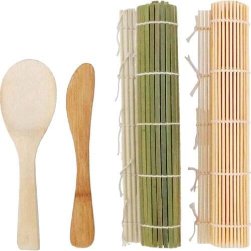 Sushi Maker Kit Sushi Mold, Rice Roll Mold Cooking Tools,Set for Sushi Roll Bamboo Mats and Utensils Roller Mat