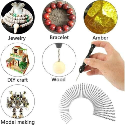 Kit Mini-Micro HSS Drill Bits Tungsten Carbide PCB Mini-Drills Pin Vise Set