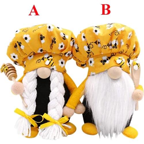 New Design 2pcs Cute Easter Bee Plush Faceless Doll Gonk Dwarf Decoration Gifts Ornaments Plush Toys Home Decoration