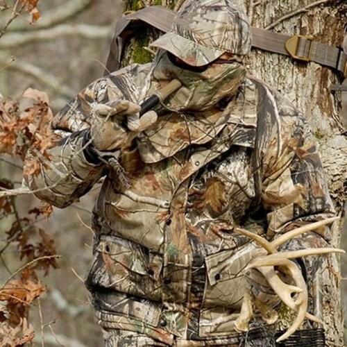 Outdoor Bird Watching Hunting Clothes Mute Waterproof Bionic Camo Stealth Suits Spring Thin Military Fans Tactical Jacket Pants